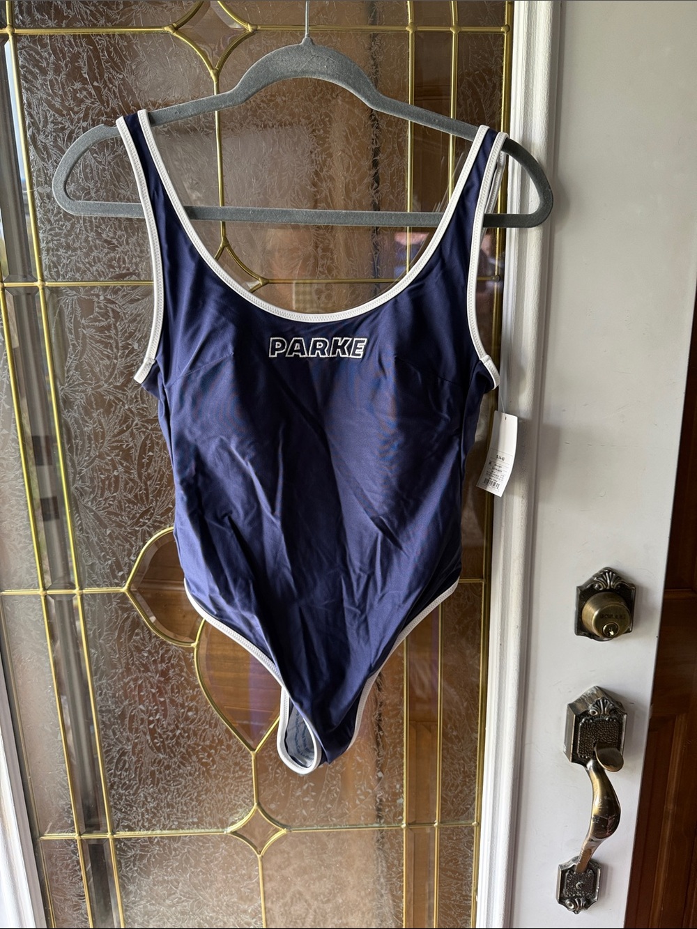 PARKE  Navy One-Piece Swimsuit with White Trim